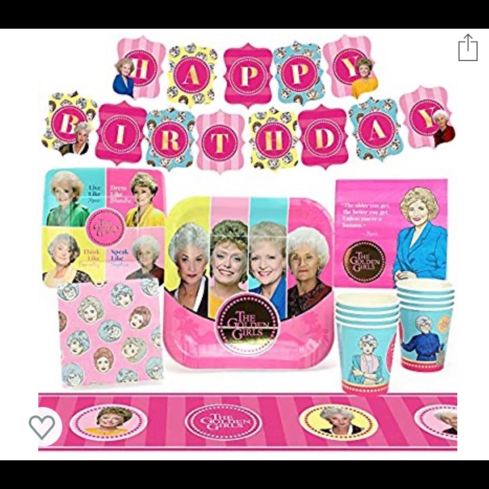 Golden Girls party supplies -tablecover and banner